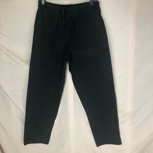 Unisex Black Drawstring Scrubs Pants Size Small